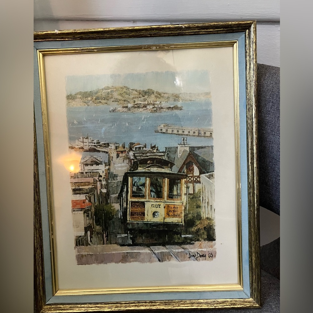 Vintage Framed and Matted San Francisco Print by Don Davey